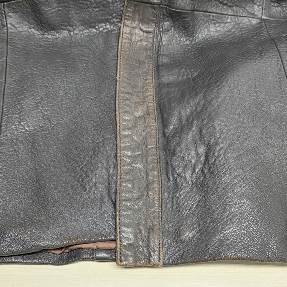 Clout Men's Gray Faux Pebble Leather Belted Jacket Vintage 1980_1990s Size 42